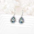 wholesale 925 Sterling Silver Teardrop Abalone Shell Crab Drop Leverback Earrings-0-1