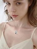 wholesale 925 Sterling Silver Moon Butterfly Projection Pendant - Romantic Gift for Her-0-2