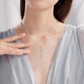 wholesale 925 Sterling Silver Crown Key Initial K Cubic Zirconia Pendant Necklace Platinum Plated-0-4