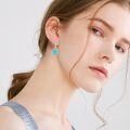 wholesale 925 Sterling Silver Heart-Shaped Turquoise Drop Earrings for Women-0-1