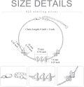 wholesale 925 Sterling Silver 444 Butterfly Angel Number Charm Bracelet Anklet for Women Girls - Adjustable Numerology s-0-2