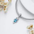 wholesale 925 Sterling Silver Blue Austrian Crystal Owl Pendant Charm Necklace -0-2