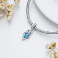 wholesale 925 Sterling Silver Blue Austrian Crystal Owl Pendant Charm Necklace -0-2