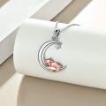 wholesale 925 Sterling Silver Origami Fox Pendant with Star and Crescent Moon Charm Necklace for Women Mother's Day Gift-0-2