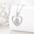 wholesale 925 Sterling Silver Heart Pendant with Mother and Child Design - Family Love Jewelry for Women Girls Gifts-0-2