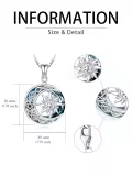 TOUPOP Sterling Silver Blue Crystal Sun Moon Necklace-0-5