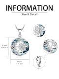 TOUPOP Sterling Silver Blue Crystal Sun Moon Necklace-0-5