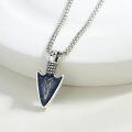 wholesale 925 Sterling Silver Blue Druzy Stone Viking Arrowhead Pendant Necklace for Men-0-1