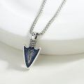 wholesale 925 Sterling Silver Arrowhead Pendant Necklace Blue Sandstone Viking Valknut Celtic Knot-0-1
