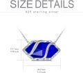 wholesale Sterling Silver Gemstone Hexagon Pendant Necklace-0-5