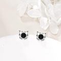 wholesale 925 Sterling Silver Butterfly Black Druzy Stud Earrings - Cute Fashion Jewelry for Women Gift Ideas-0-3
