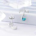 wholesale 925 Sterling Silver Turquoise Heart Music Note Stud Earrings for Women-0-2