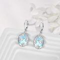 wholesale 925 Sterling Silver Hummingbird Flower Oval Leverback Earrings-0-3