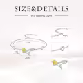TOUPOP Sterling Silver Insect Bracelet with Stones-0-5
