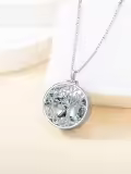 wholesale 925 Sterling Silver Dolphin & Ocean Waves Abalone Shell Cremation Pendant Necklace-0-2