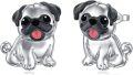 wholesale 925 Sterling Silver Pug Dog Stud Earrings for Women -0-0