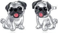 wholesale 925 Sterling Silver Pug Dog Stud Earrings for Women -Pug