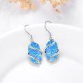 wholesale 925 Sterling Silver Blue Opal Drop Dangle Earrings for Women, Hypoallergenic-0-4