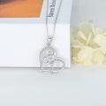 wholesale 925 Sterling Silver Ballet Dancer Heart Pendant Necklace-0-1