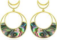 wholesale 925 Sterling Silver Abalone Moon Earrings 25-35mm, Hypoallergenic Dainty Shell Gemstone Jewelry Gift for Women-Sterling Silver