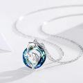 wholesale 925 Sterling Silver Dolphin Necklace with Blue Crystal Mothers Day Gifts for Women-0-3