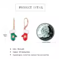 wholesale 925 Sterling Silver Mitten Dangle Earrings Wholesale with Red and Green Enamel for Women-0-5