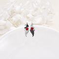 wholesale 14K Gold 925 Heart Angel Wings Red Crystal Stud Earrings for Women-0-2