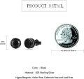 wholesale S925 Sterling Silver Round Black Crystal Studs Norse Viking s for Women Men-0-4