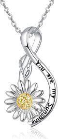 wholesale 925 Sterling Silver Infinity Love You Are My Sunshine Daisy Flower Pendant Necklace for Women-0-0