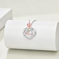 wholesale 925 Sterling Silver Rose Flower Heart Necklace for Mom Grandma Nana with Crystal Jewelry-0-3