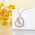 wholesale 925 Sterling Silver Tennis Player Sports Theme Necklace for Women-0-2