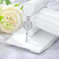 wholesale Sterling Silver Diamond Birth Flower Key Necklace for Women-0-32