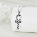 wholesale 925 Sterling Silver Snake Ankh Cross Pendant Necklace for Women-0-1