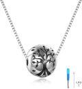 wholesale 925 Sterling Silver Tree of Life Pendant Cremation Keepsake Urn Necklace with Funnel and Fill Tool - 3D Hollow Design (Silver)-0-0