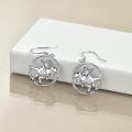 wholesale 925 Sterling Silver Sloth Riding T-rex Dangle Earrings-0-1