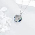 wholesale 925 Sterling Silver Blue ABALONE SHELL & CRYSTALS TREE OF LIFE NECKLACE FOR WOMEN-0-3
