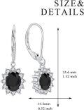 wholesale Sterling Silver Oval Cut Birthstone Dangle Leverback Earrings for Women Mom-0-1