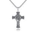 wholesale 925 Sterling Silver Cross Pendant with Angel Design - Religious Jewelry for Men-0-0