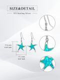 wholesale 925 Sterling Silver Starfish Blue Opal Dangle Drop Earring Beach  for Women Girls-0-4