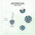 wholesale 925 Sterling Silver Turquoise Leaf Leverback Earrings-0-4
