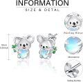 wholesale 925 Sterling Silver Koala Moonstone Heart Stud Earrings for Women Gift-0-6