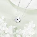 wholesale 925 Sterling Silver Metal Stone Soccer Football Necklace Lucky Charm Pendant Sports s for Women-0-3