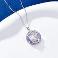 wholesale 925 Sterling Silver Purple Crystal Tree of Life Pendant Necklace with Swing Charm for Sisters and Brothers Gifts-0-2