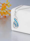 wholesale TOUPOP Infinity Butterfly Necklace Sterling Silver Created Opal Butterflies Jewelry Butterfly Birthday Christmas Gifts For Women Girlfriend -0-4
