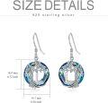 wholesale TOUPOP Tree Of Life Initial Earrings 925 Sterling Silver A-z Letter Drop Dangle Earrings Blue Circle Crystal Jewelry Birthday Christmas Gifts For Women Her Girlfriend Mom -0-2