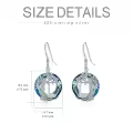 TOUPOP Sterling Silver Blue Crystal Tree Of Life Letter Drop Dangle Earrings-0-2