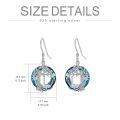TOUPOP Sterling Silver Blue Crystal Tree Of Life Letter Drop Dangle Earrings-0-2