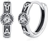 wholesale 925 Sterling Silver Celtic Knot Design Viking Eye Of Horus Huggies For Men & Women-Celtic Trinity Knot