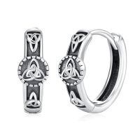 wholesale 925 Sterling Silver Celtic Knot Design Viking Eye Of Horus Huggies For Men & Women-Celtic Trinity Knot