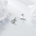 wholesale 925 Sterling Silver Howling Wolf Stud Earrings - Cute Animal Jewelry for Women-0-3